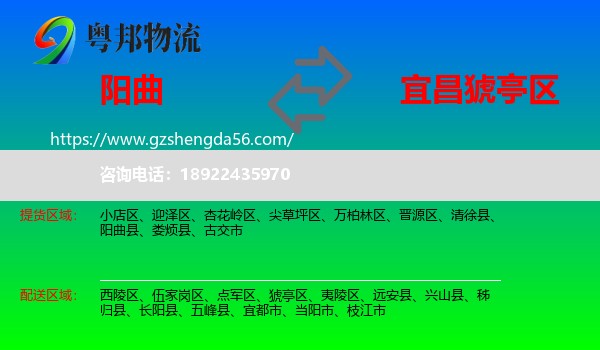 阳曲县到猇亭区物流专线