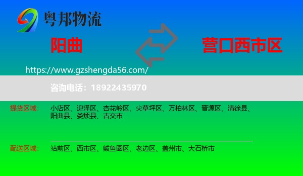 阳曲县到西市区物流专线