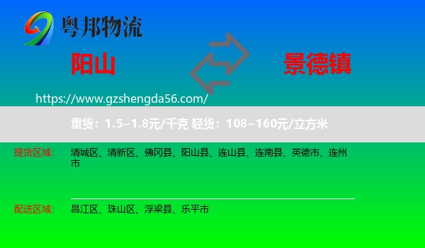 阳山县到景德镇物流专线