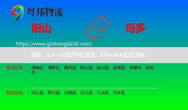 阳山县到玛多县物流专线