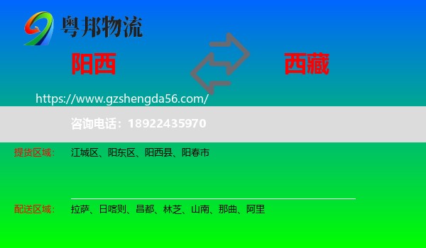 阳西县到西藏物流专线