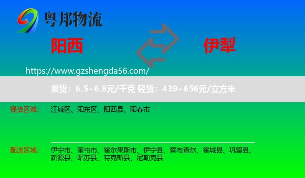 阳西县到伊犁物流专线