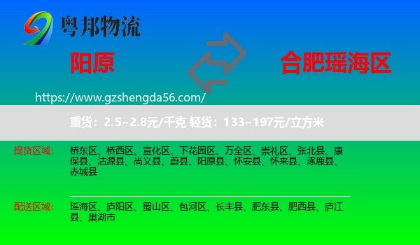 阳原县到瑶海区物流专线