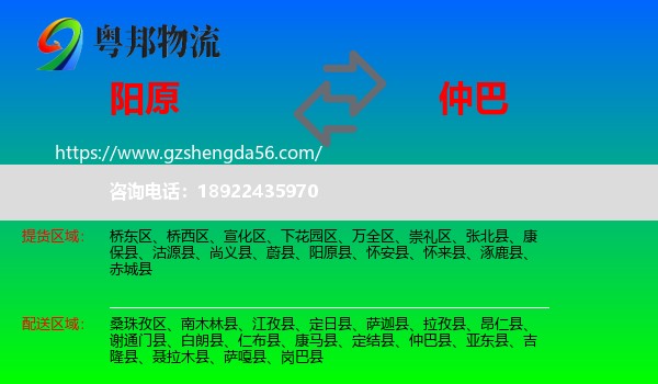 阳原县到仲巴县物流专线