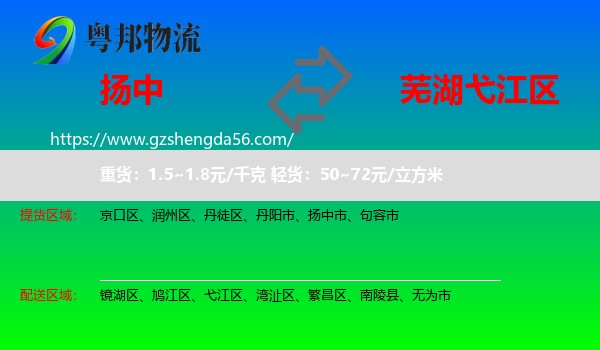 扬中市到弋江区物流专线