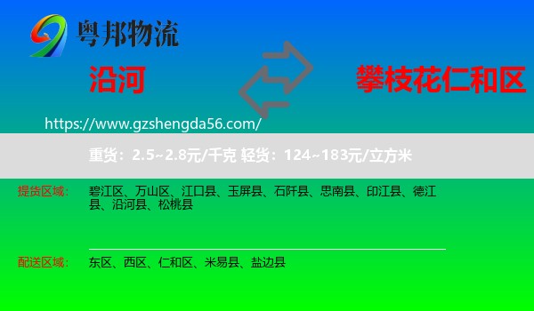 沿河县到仁和区物流专线