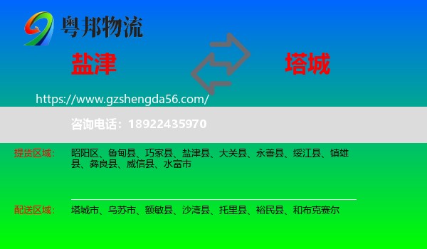 盐津县到塔城物流专线