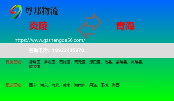 炎陵县到青海物流专线
