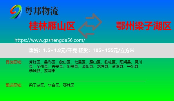 雁山区到梁子湖区物流专线