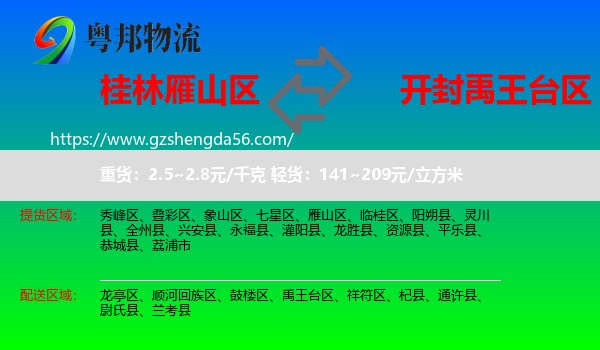 雁山区到禹王台区物流专线