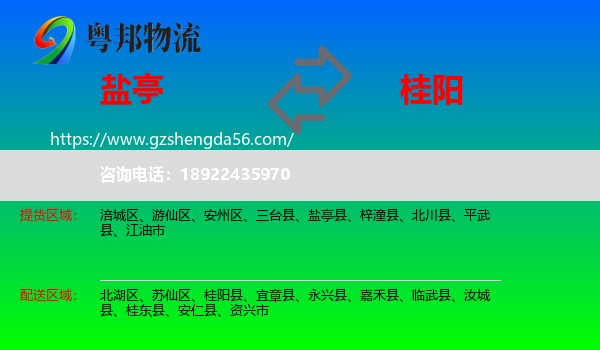 盐亭县到桂阳县物流专线
