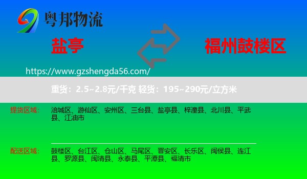 盐亭县到鼓楼区物流专线