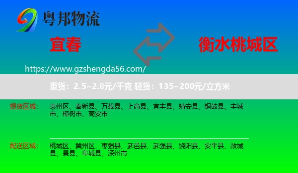 宜春到桃城区物流专线
