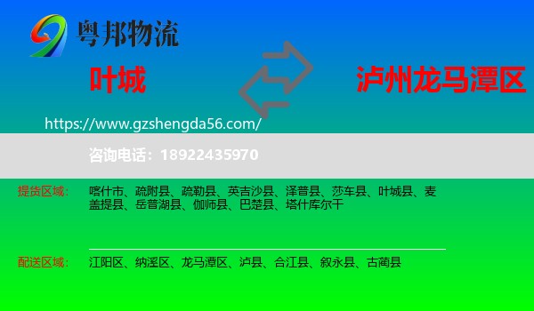 叶城县到龙马潭区物流专线