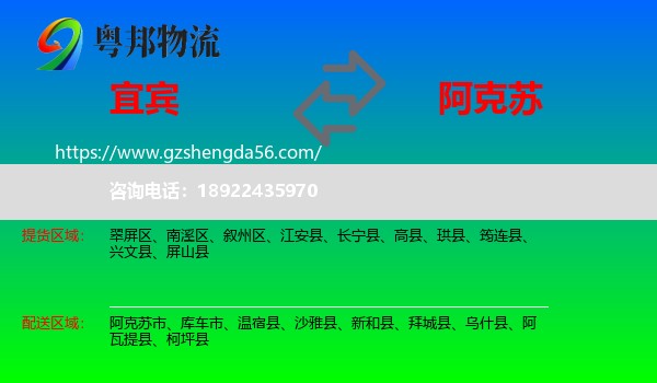 宜宾到阿克苏物流