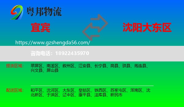 宜宾到大东区物流专线