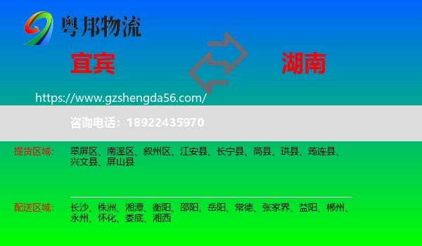 宜宾到湖南物流