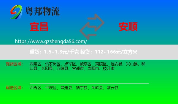 宜昌到安顺物流专线