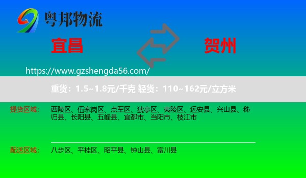 宜昌到贺州物流专线
