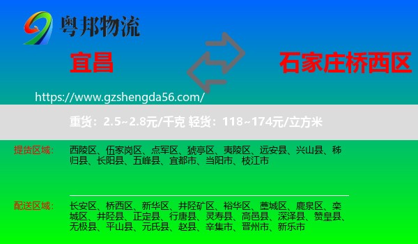 宜昌到桥西区物流专线