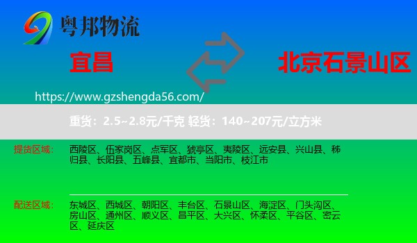 宜昌到石景山区物流专线