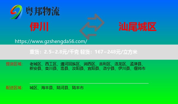 伊川县到城区物流专线