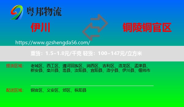 伊川县到铜官区物流专线