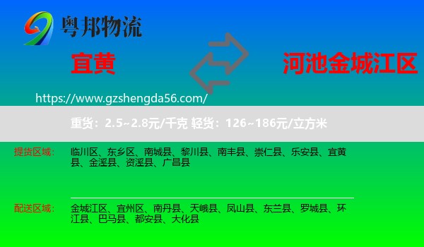 宜黄县到金城江区物流专线