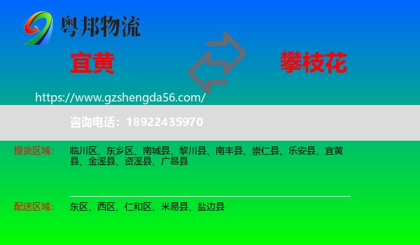 宜黄县到攀枝花物流专线