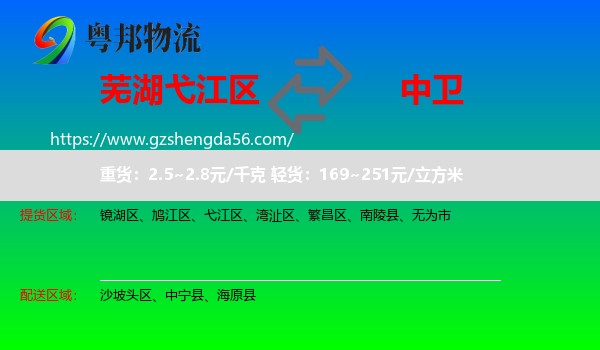 弋江区到中卫物流专线