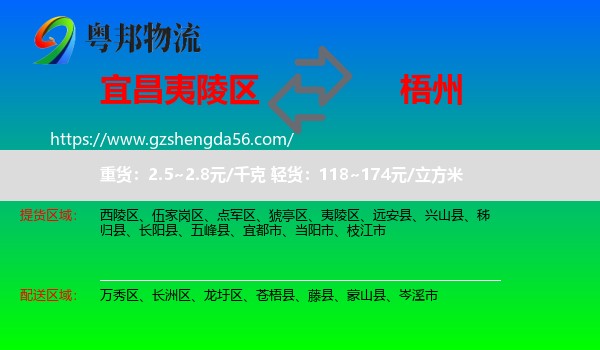 夷陵区到梧州物流专线