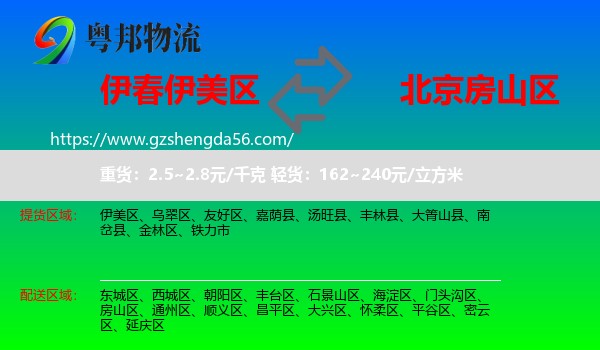 伊美区到房山区物流专线
