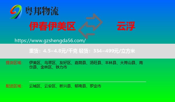伊美区到云浮物流
