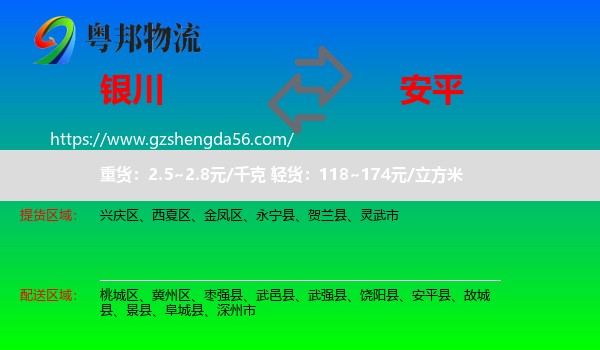 银川到安平县物流专线