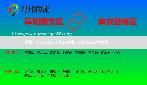 颍东区到鼓楼区物流专线