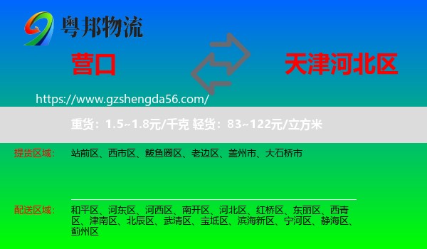 营口到河北区物流