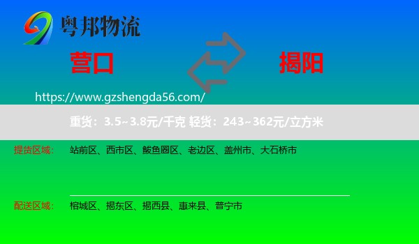 营口到揭阳物流