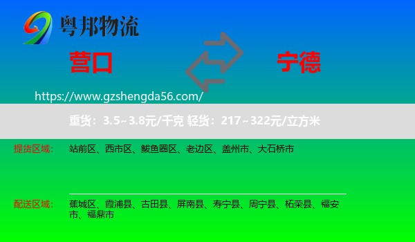 营口到宁德物流