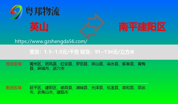 英山县到建阳区物流专线