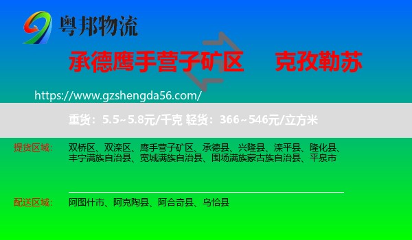 鹰手营子矿区到克孜勒苏物流专线