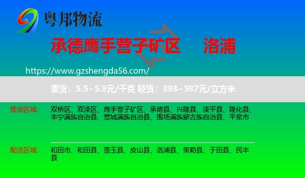 鹰手营子矿区到洛浦县物流专线