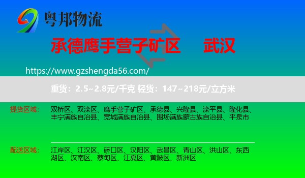 鹰手营子矿区到武汉专线