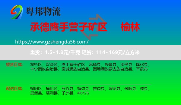 鹰手营子矿区到榆林物流专线