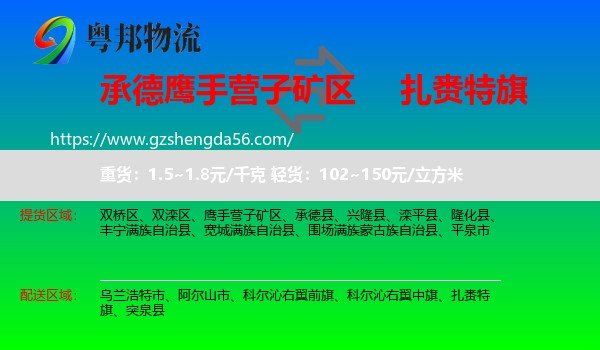 鹰手营子矿区到扎赉特旗物流专线