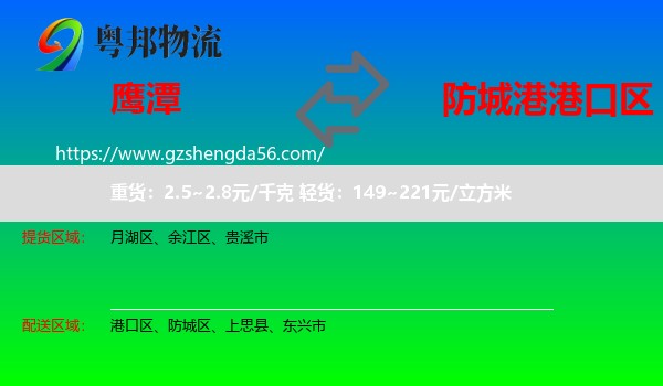 鹰潭到港口区物流专线
