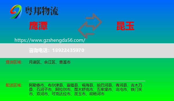 鹰潭到昆玉市物流专线