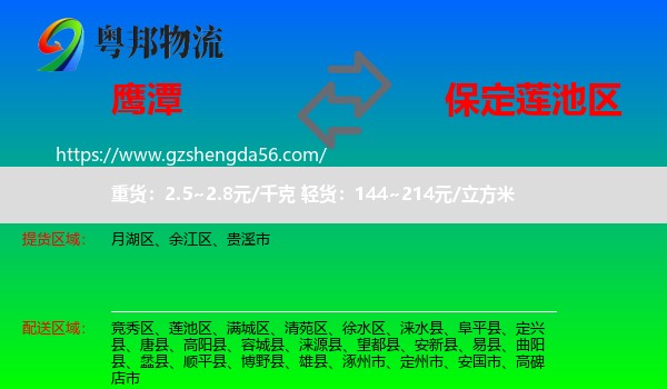 鹰潭到莲池区物流专线
