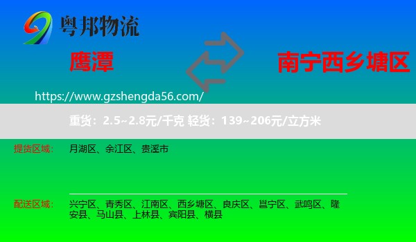 鹰潭到西乡塘区物流专线