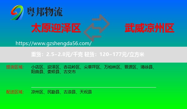 迎泽区到凉州区物流专线