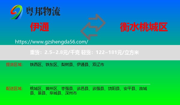 伊通县到桃城区物流专线